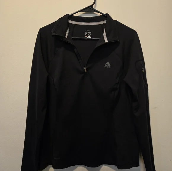 Nike‎ ACG womens Black Quarter Zip Nike Fit Dry Size XL - Picture 2 of 5